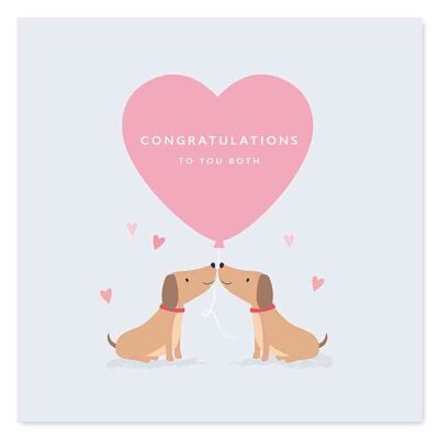 Congratulazioni Coppia di carte / Fidanzamento o Anniversario Coppia di cani