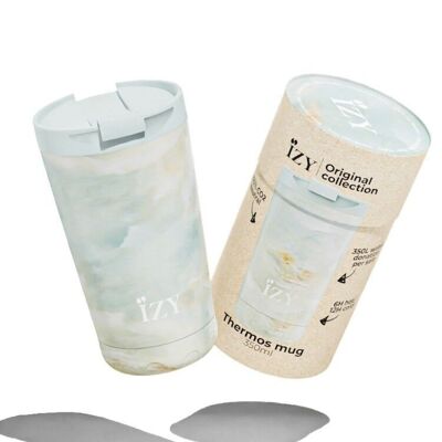 Coffee Cup IZY Green Marble - 350ML & mug / coffee mug / tea / thermos / insulation / coffee / Vacuum bottle
