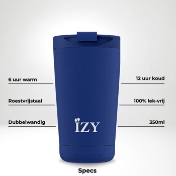 Mug à café IZY Bleu - 350ML & tasse / café / thé / thermos / isolation / tasse à café / Bouteille sous vide 2