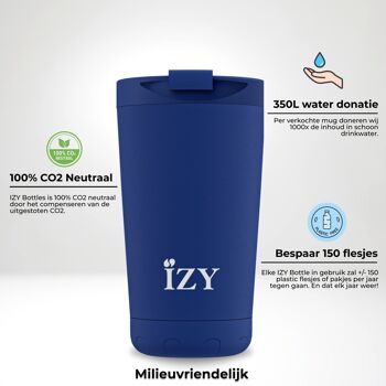 Mug à café IZY Bleu - 350ML & tasse / café / thé / thermos / isolation / tasse à café / Bouteille sous vide 3