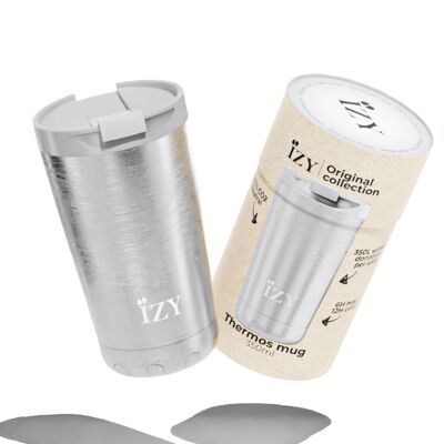 Termo IZY plateado de 350 ml para llevar