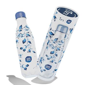 Gourde IZY x Delft Bleu - Fleurs 500ML & Gourde / thermos / thermos / bouteille / bouteille isotherme / eau / Bouteille sous vide 1