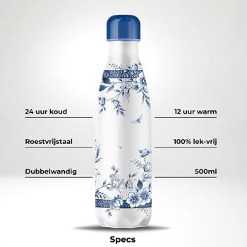 Gourde IZY x Delft Bleu 500ML & Gourde / thermos / thermos / bouteille / bouteille isotherme / eau / Bouteille sous vide 2