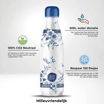 Gourde IZY x Delft Bleu 500ML & Gourde / thermos / thermos / bouteille / bouteille isotherme / eau / Bouteille sous vide 3