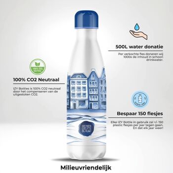 Cadeau de Noël - Bouteille Thermos IZY x Delft Bleu - Canal House 500ML & Gourde / bouteille d'eau / thermos / bouteille / bouteille isotherme / eau / Bouteille sous vide 3