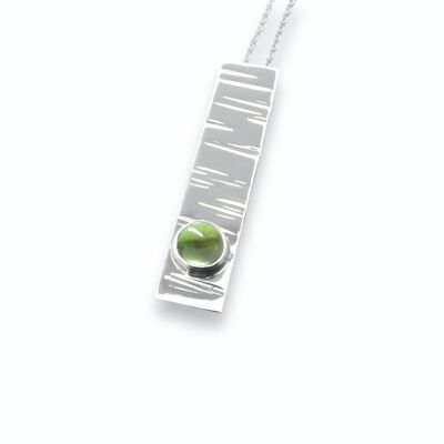 Bark 5mm Peridot Pendant