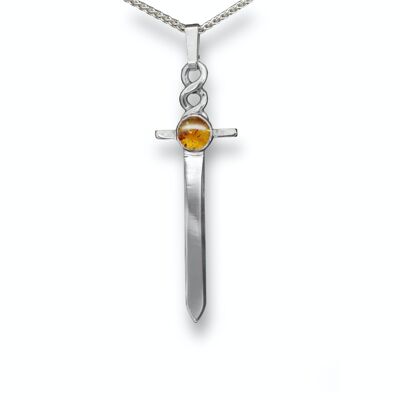 5mm Amber dagger pendant
