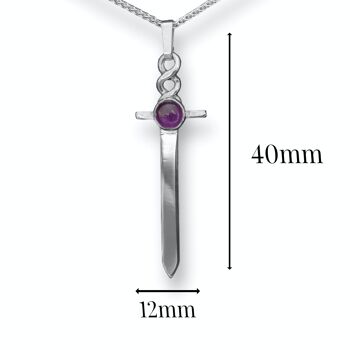 Pendentif poignard Améthyste 5mm 2