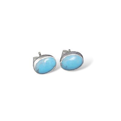 Boucles d'oreilles turquoise 8 x 6 mm