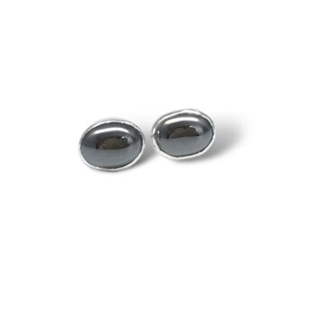 Boucles d'oreilles en hématite 8 x 6 mm 1