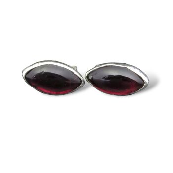 Boucles d'oreilles grenat 10 x 5 mm 1