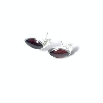 Boucles d'oreilles grenat 10 x 5 mm 2