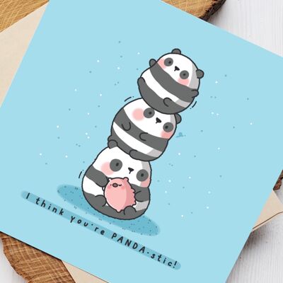 Carte mignonne de panda | Carte Kawaii tu es panda-stique