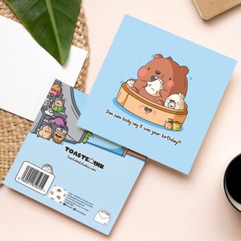 Carte d’ours Dim Sum | Carte d'anniversaire | Carte de voeux 3