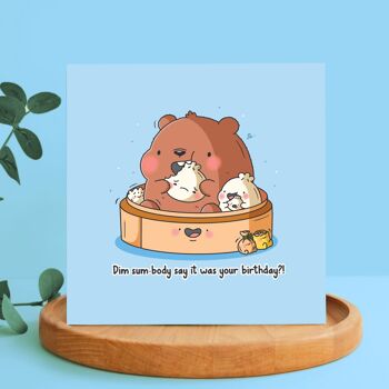 Carte d’ours Dim Sum | Carte d'anniversaire | Carte de voeux 5
