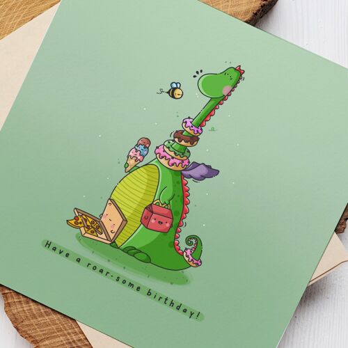 Cute Dragon Birthday card | Have a Roar-some Birthday