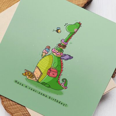 Cute Dragon Birthday card | Have a Roar-some Birthday