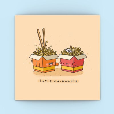 Cute Noodles Greetings card | Let's Ca-Noodle