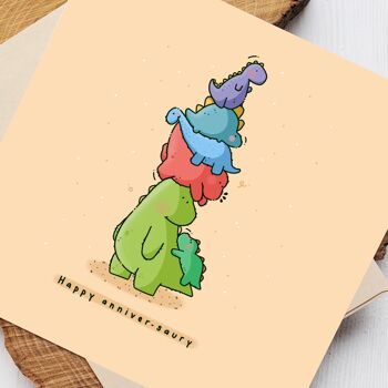 Carte mignonne d'anniversaire de dinosaure | Cartes de vœux mignonnes 2