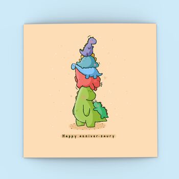 Carte mignonne d'anniversaire de dinosaure | Cartes de vœux mignonnes 1