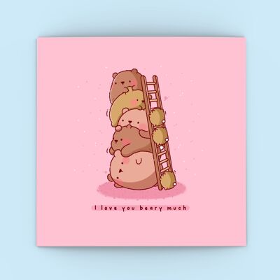 Cute Bear Greetings Card | I Love You Beary Much