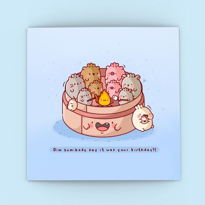 Carte d'anniversaire mignonne de Dim Sum | Cartes de vœux mignonnes