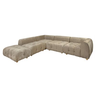 CORNER SOFA 5 MODULES TAUPE IN VELVET PANE 300X265XH67CM TWIGGY