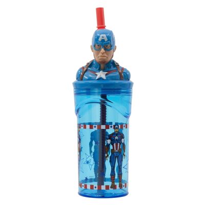 STOR GLASFIGUR 3D 360 ML AVENGERS INVINCIBLE FORCE CAPTAIN AMERICA