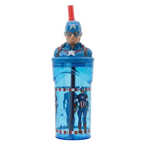 STOR FIGURINE EN VERRE 3D 360 ML AVENGERS INVINCIBLE FORCE CAPTAIN AMERICA