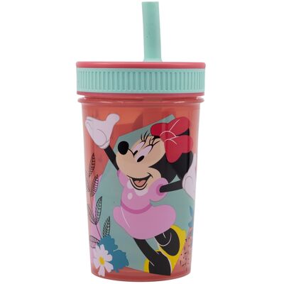 STOR GLASS WITH SILICONE STRAW 465 ML MINNIE MOUSE BEING MORE MINNIE