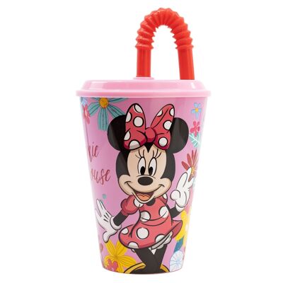 STOR GLASS CANE EASY 430 ML MINNIE MOUSE SPRING LOOK