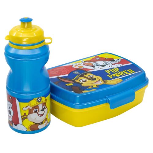 STOR SET VUELTA AL COLE EN CAJA REGALO (BOTELLA SPORT EASY HOLD 380 ML Y SANDWICHERA RECTANGULAR) PAW PATROL PUP POWER