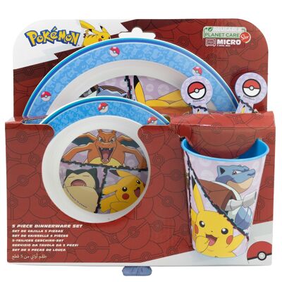 STOR SET MICRO 5 PCS (PLATE, BOWL, GLASS 260 ML AND CUTLERY) POKEMON DISTORTION