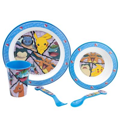 STOR SET MICRO 5 PCS (PLATO, CUENCO, VASO 260 ML Y CUBIERTOS) POKEMON DISTORTION