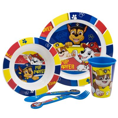 STOR SET MICRO 5 PCS (ASSIETTE, BOL, VERRE 260 ML ET COUVERTS) PAW PATROL PUP POWER