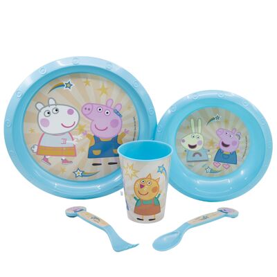 STOR SET EASY 5 PCS (PLATE, BOWL, GLASS 260 ML AND CUTLERY) IN CASE PEPPA CORE 2022