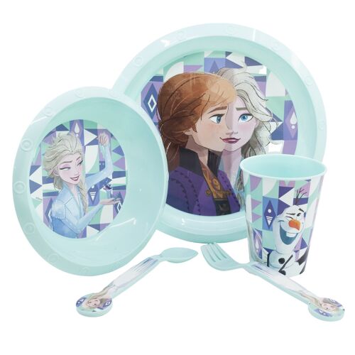 STOR SET EASY 5 PCS (PLATO, CUENCO, VASO 260 ML Y CUBIERTOS) EN ESTUCHE FROZEN ICE MAGIC