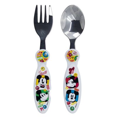 STOR SET METAL COUVERTS 2 PCS MICKEY MOUSE FUN-TASTIC