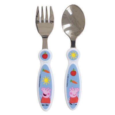 STOR SET METAL CUTLERY 2 PCS PEPPA PIG