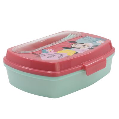 STOR RECTANGULAR SANDWICH BOX WITH CUTLERY MINNIE MOUSE BEING MORE MINNIE
