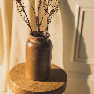 Brown stoneware vase