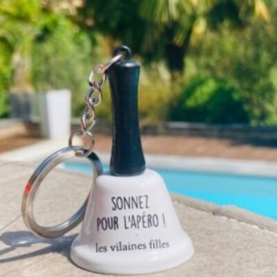 Bell key ring "Ring for an aperitif"