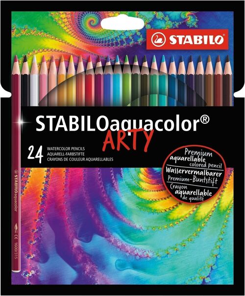 Crayons de couleur aquarellables - Etui carton x 24 STABILOaquacolor ARTY