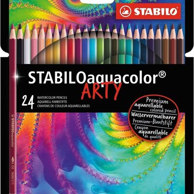 Crayons de couleur aquarellables - Etui carton x 24 STABILOaquacolor ARTY