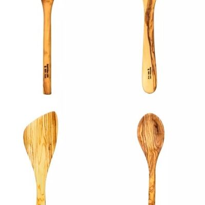 Juego de utensilios de cocina de madera de olivo (4 piezas)