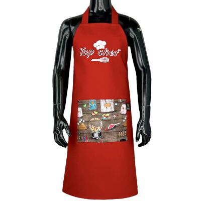 Children's apron, "Top chef" red