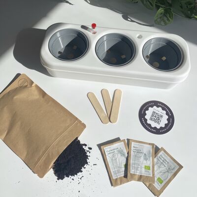 Kit giardinaggio urbano: Pbox set orto urbano semi-idroponico / Kit potager urbain intérieur