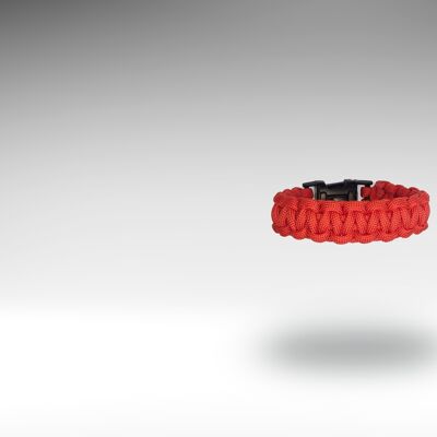 Paracord Bracelet Scarlet Red Buckle
