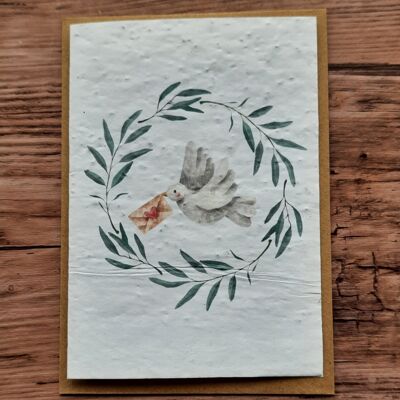 Carte à planter – Communion colombe