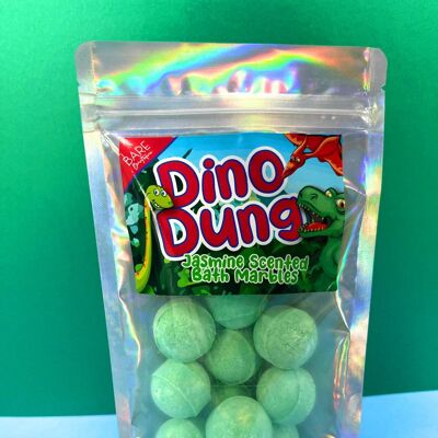 Dino Dung Bath Marbles. Pack of 12 Dinosaur Themed Bath Marbles. Jasmine Scented.